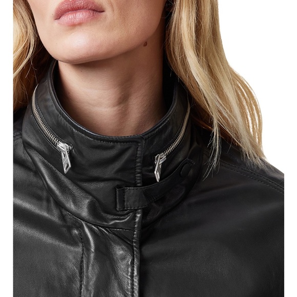 All Saints Clay Leather Jacket - Picture 3 of 14
